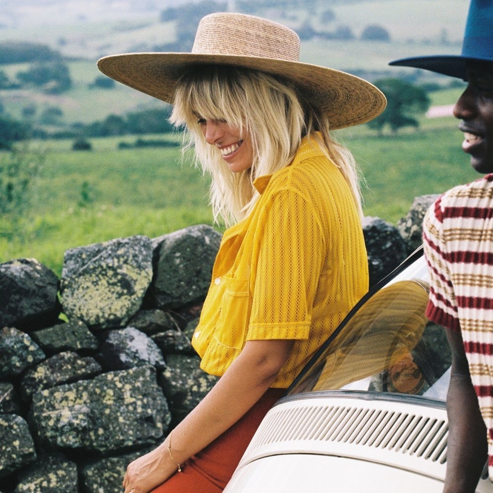 Lack Of Color Wide-Brimmed Tan Hat